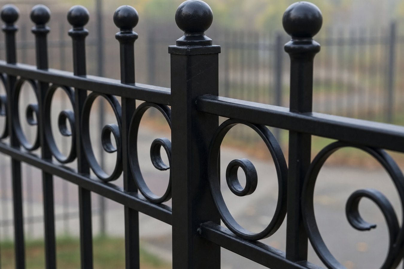Ornamental iron fence installation