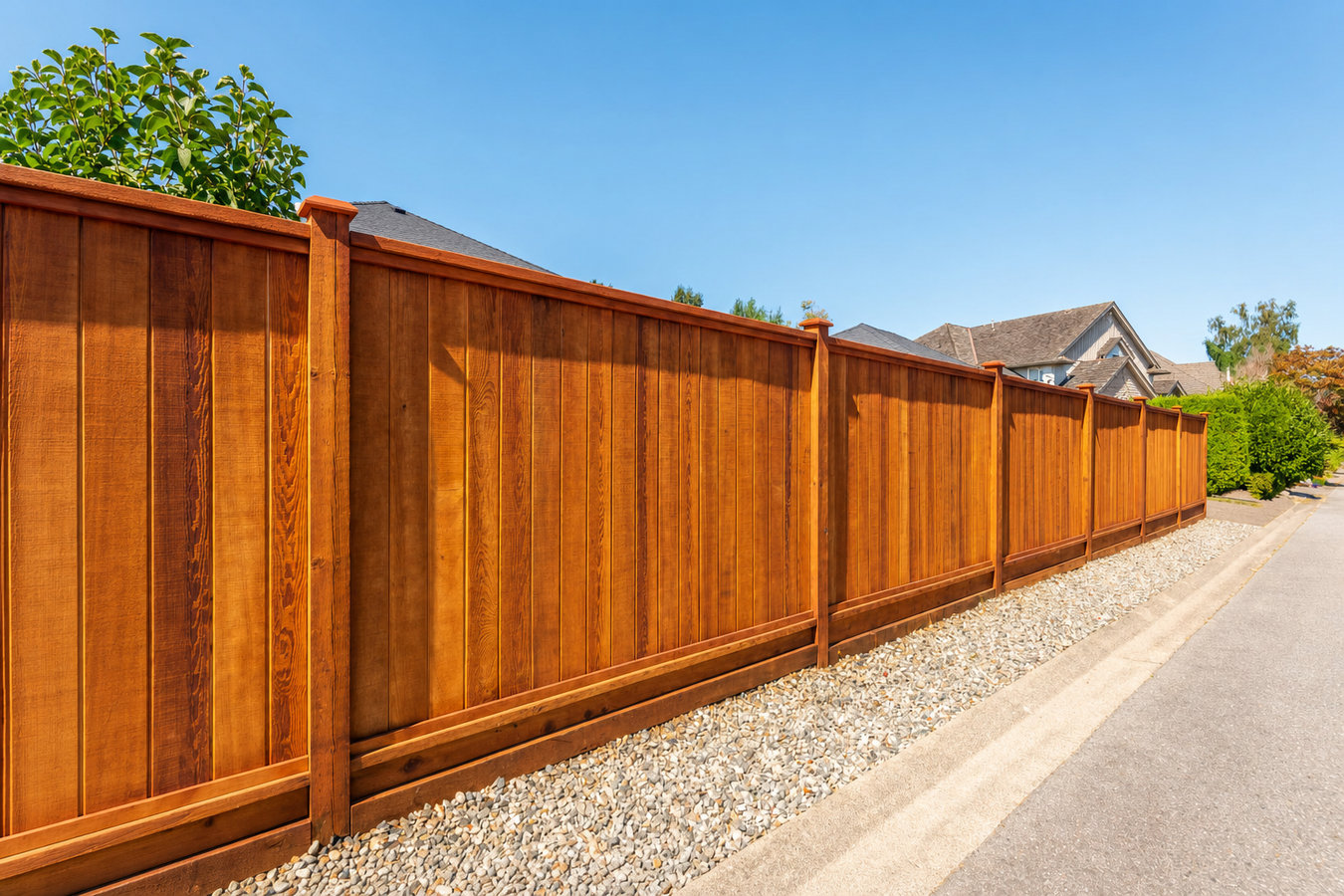 Wood fence installation